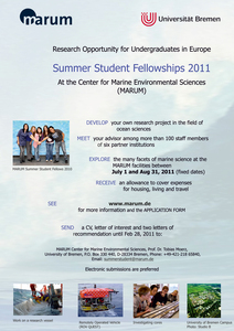 Student Fellowships, MARUM, Bremen